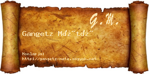 Gangetz Máté névjegykártya
